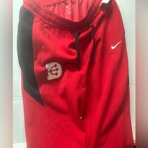 Nike Dri-FIT Red & Black Athletic Joggers Mens XL Custom Team Logo